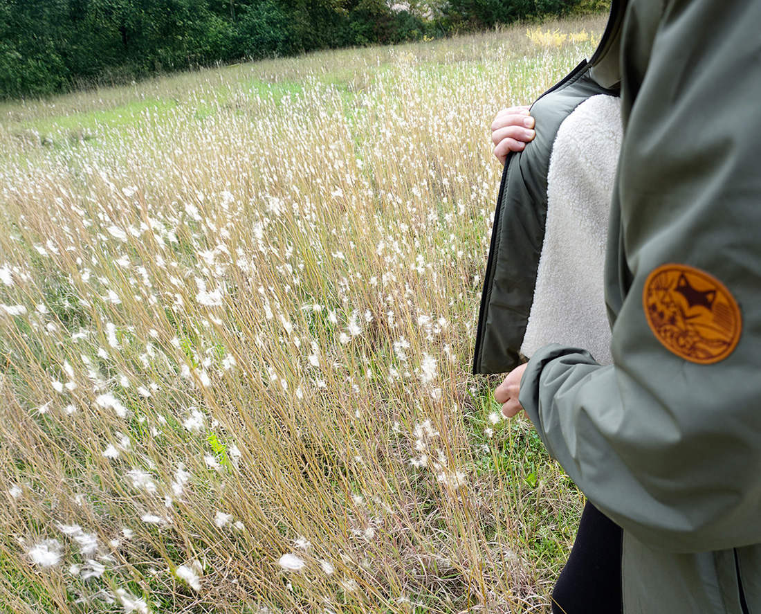 veste en bouteille recyclée avec doublure en sherpa