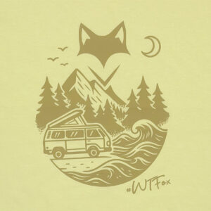 Illustration vanlife ton sur ton imprimée sur t-shirt aube pale