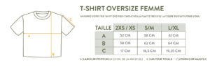 Guide des tailles oversize femme