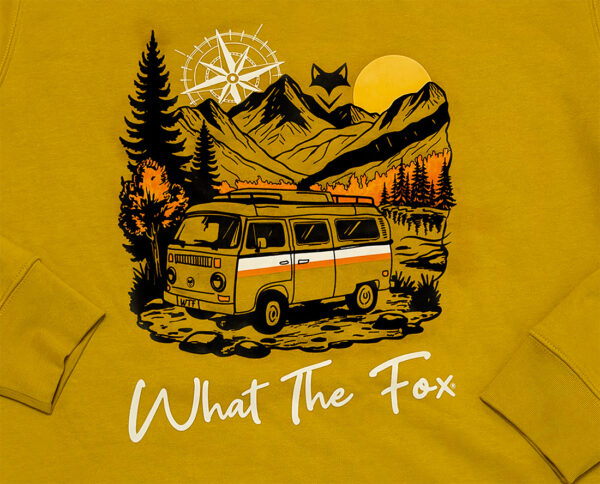 zoom studio sur motif de sweat inspi vanlife