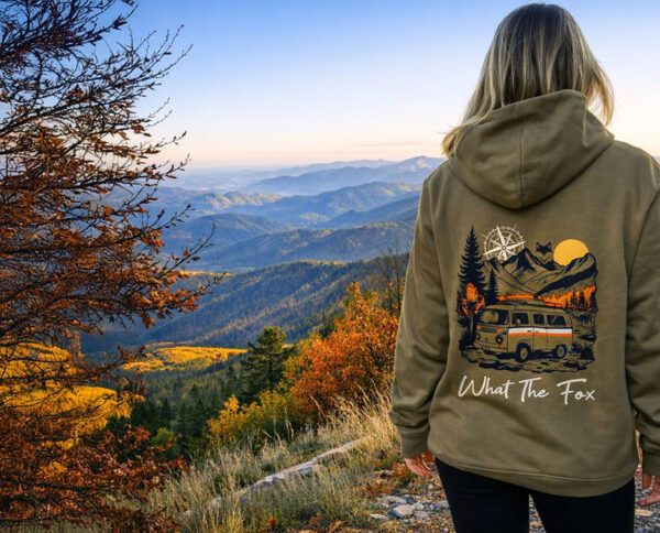 Sweat écoresponsable avec visuel dans le dos souvenir de road trip