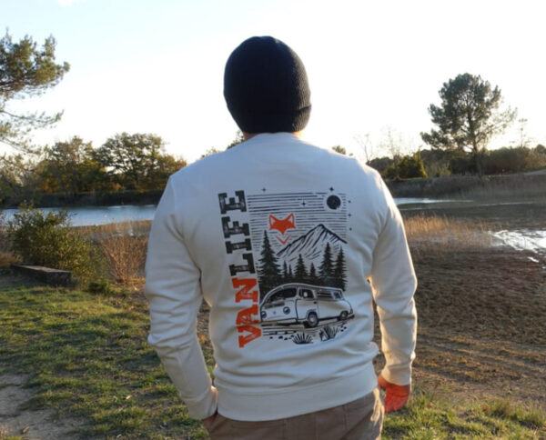 Sweat vanlife en coton bio ambiance montagne et voyage