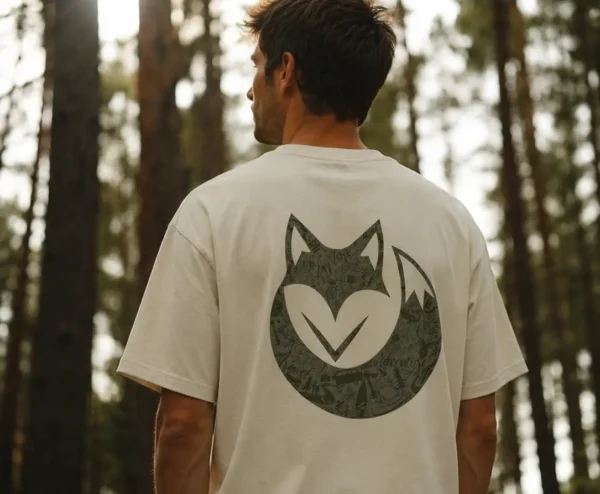 homme de dos portant un t-shirt van life la marque au petit renard