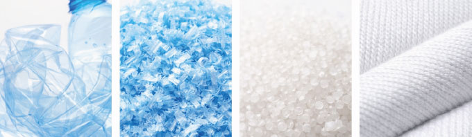 étapes du polyester recyclé