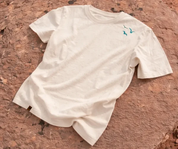 T-shirt blanc dos avec motif van life