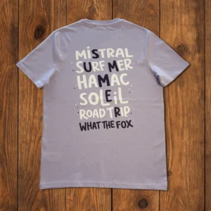 T-shirt lila typographie van life dos esprit summer tendance