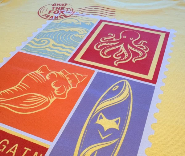 zoom sur impression van life du tee shirt solaris