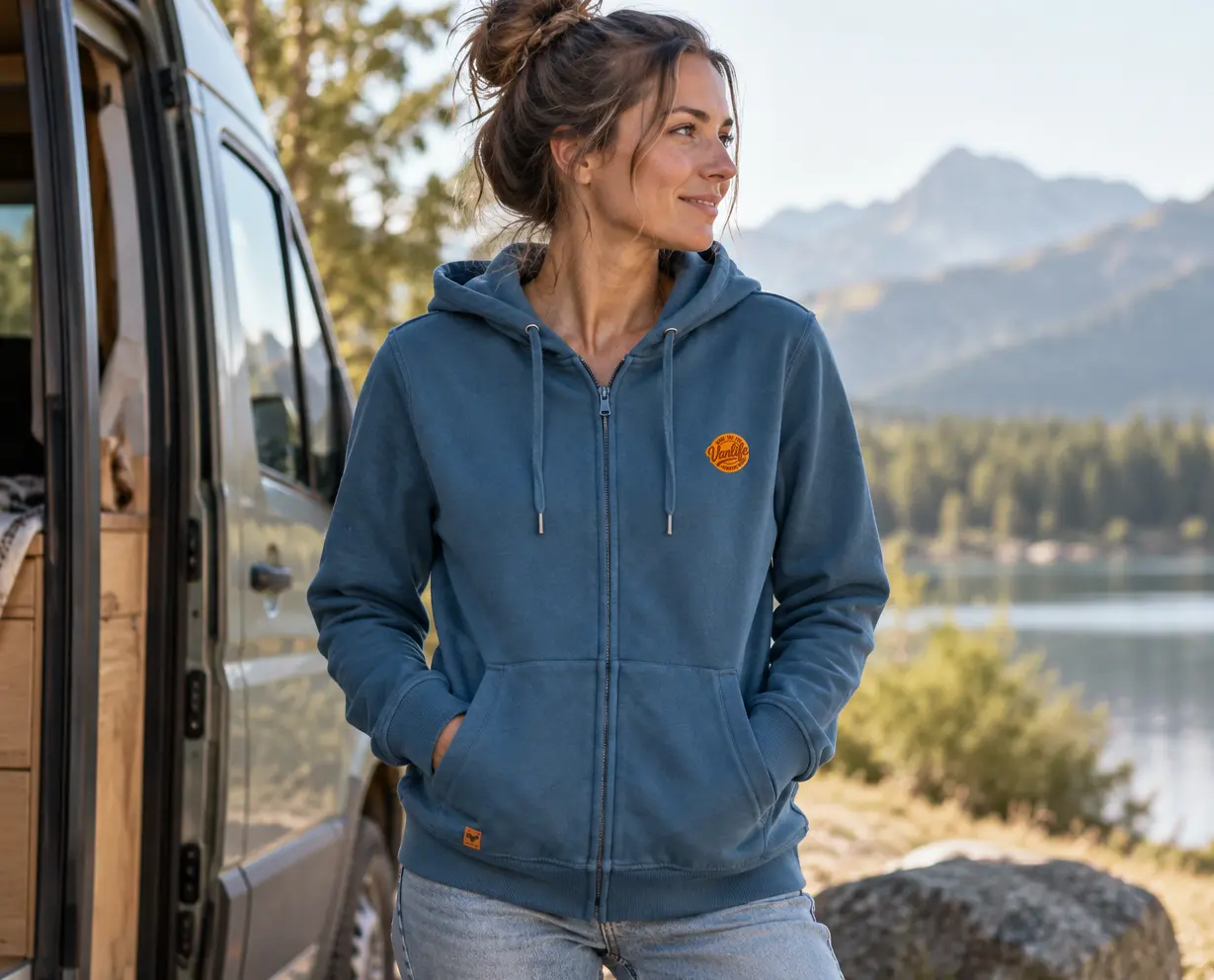 femme en road trip portant le sweat outdoor Acamar