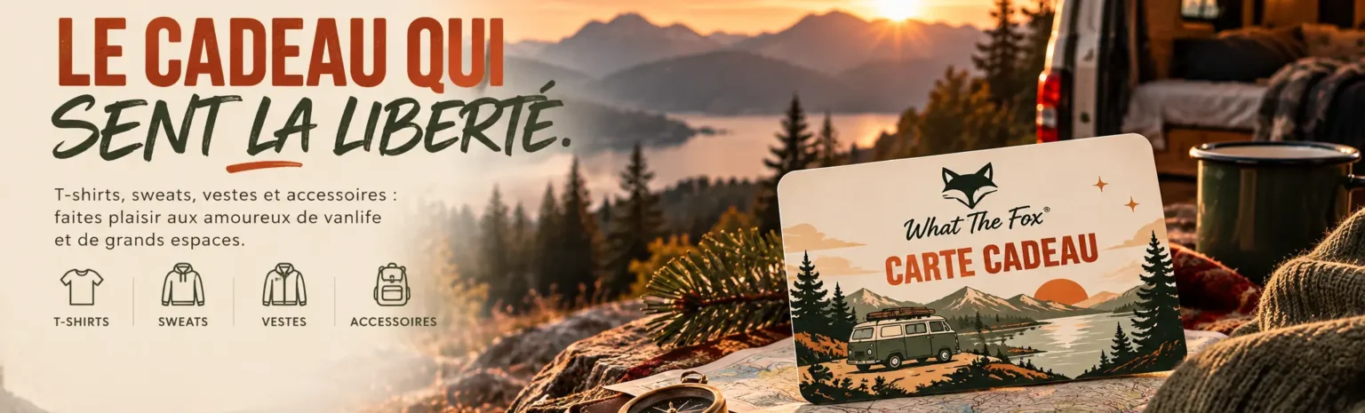bandeau Idée cadeau anniversaire pour les amoureux de vetements vanlife de nature et découverte un cadeau original et qui fait toujours plaisir